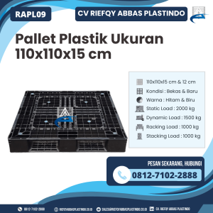 Pallet Plastik Bekas/Baru Ukuran 110x110x15 cm - RAPL09