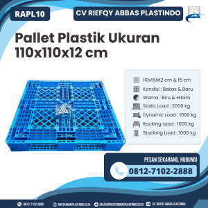 Pallet Plastik Bekas/Baru Ukuran 110x110x12 cm - RAPL10