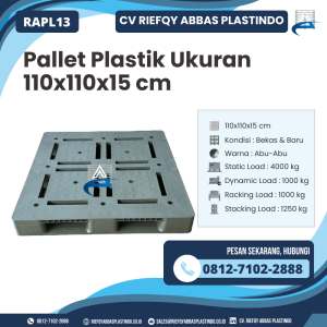 Pallet Plastik Bekas/Baru Ukuran 110x110x15 cm - RAPL13