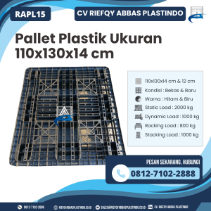Pallet Plastik Bekas/Baru Ukuran 110x130x14 cm - RAPL15