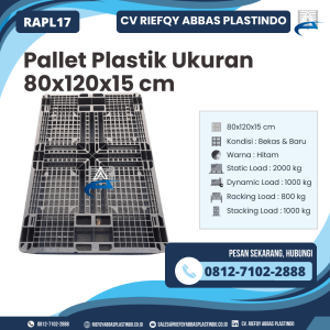 Pallet Plastik Bekas/Baru Ukuran 80x120x15 cm - RAPL17