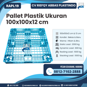 Pallet Plastik Bekas/Baru Ukuran 100x100x12 cm - RAPL19