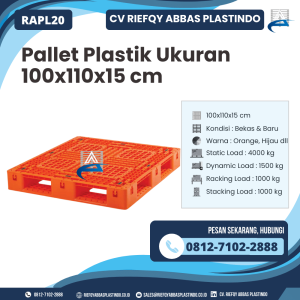 Pallet Plastik Bekas/Baru Ukuran 100x110x15 cm - RAPL20