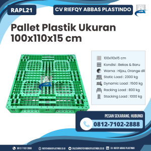 Pallet Plastik Bekas/Baru Ukuran 100x110x15 cm - RAPL21