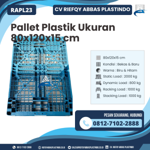 Pallet Plastik Bekas/Baru Ukuran 80x120x15 cm - RAPL23