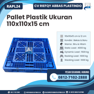 Pallet Plastik Bekas/Baru Ukuran 110x110x15 cm - RAPL24