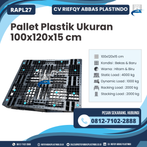 Pallet Plastik Bekas/Baru Ukuran 100x120x15 cm - RAPL27