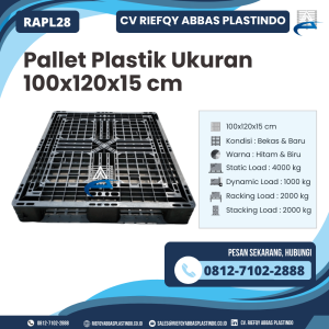 Pallet Plastik Bekas/Baru Ukuran 100x120x15 cm - RAPL28