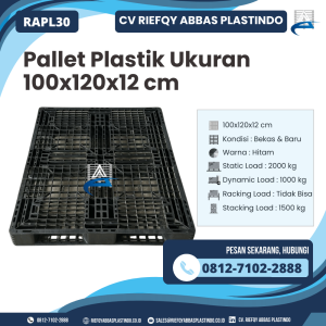 Pallet Plastik Bekas/Baru Ukuran 100x120x12 cm - RAPL30