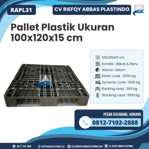 Pallet Plastik Bekas/Baru Ukuran 100x120x15 cm - RAPL31