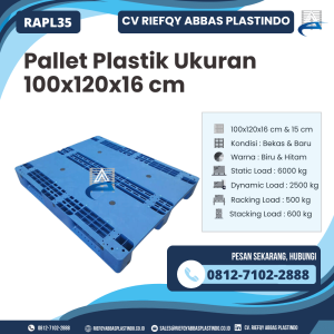 Pallet Plastik Bekas/Baru Ukuran 100x120x16 cm - RAPL35