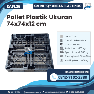 Pallet Plastik Bekas/Baru Ukuran 74x74x12 cm - RAPL36