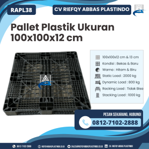 Pallet Plastik Bekas/Baru Ukuran 100x100x12 cm - RAPL38