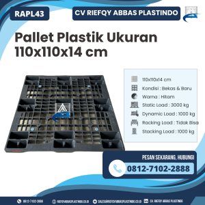 Pallet Plastik Bekas/Baru Ukuran 110x110x14 cm - RAPL43