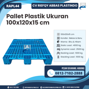 Pallet Plastik Bekas/Baru Ukuran 100x120x15 cm - RAPL44