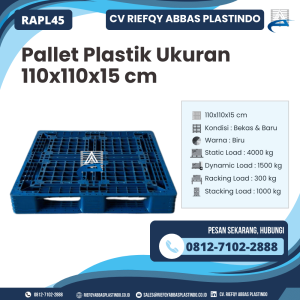 Pallet Plastik Bekas/Baru Ukuran 110x110x15 cm - RAPL45