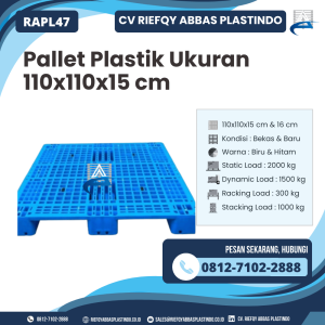 Pallet Plastik Bekas/Baru Ukuran 110x110x15 cm - RAPL47
