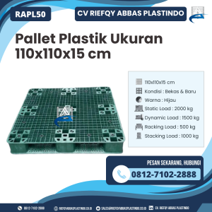 Pallet Plastik Bekas/Baru Ukuran 110x110x15 cm - RAPL50