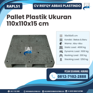 Pallet Plastik Bekas/Baru Ukuran 110x110x15 cm - RAPL51