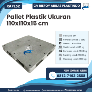 Pallet Plastik Bekas/Baru Ukuran 110x110x15 cm - RAPL52