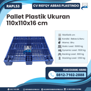 Pallet Plastik Bekas/Baru Ukuran 110x110x16 cm - RAPL53