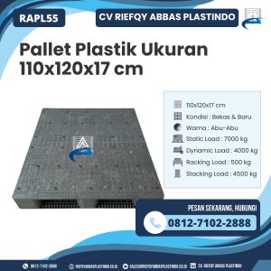 Pallet Plastik Bekas/Baru Ukuran 110x120x17 cm - RAPL55