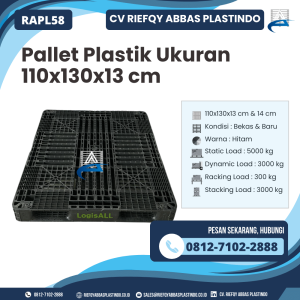 Pallet Plastik Bekas/Baru Ukuran 110x130x13 cm - RAPL58