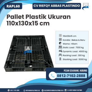 Pallet Plastik Bekas/Baru Ukuran 110x130x15 cm - RAPL60