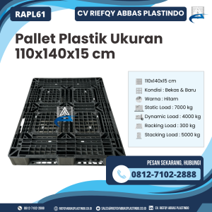 Pallet Plastik Bekas/Baru Ukuran 110x140x15 cm - RAPL61