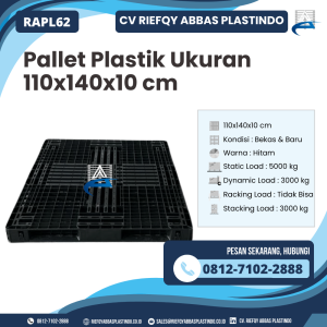 Pallet Plastik Bekas/Baru Ukuran 110x140x10 cm - RAPL62