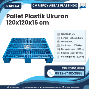 Pallet Plastik Bekas/Baru Ukuran 120x120x15 cm - RAPL64