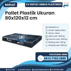 Pallet Plastik Bekas/Baru Ukuran 80x120x12 cm - RAPL67