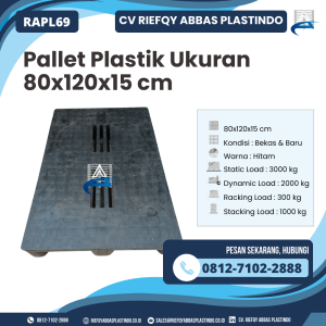 Pallet Plastik Bekas/Baru Ukuran 80x120x15 cm - RAPL69