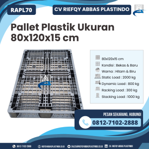 Pallet Plastik Bekas/Baru Ukuran 80x120x15 cm - RAPL70