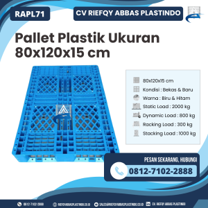 Pallet Plastik Bekas/Baru Ukuran 80x120x15 cm - RAPL71