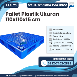 Pallet Plastik Bekas/Baru Ukuran 110x110x15 cm - RAPL73