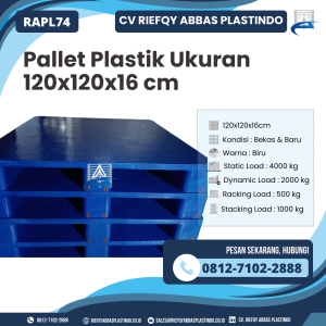 Pallet Plastik Bekas/Baru Ukuran 120x120x16 cm - RAPL74