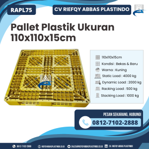 Pallet Plastik Bekas/Baru Ukuran 110x110x15 cm - RAPL75