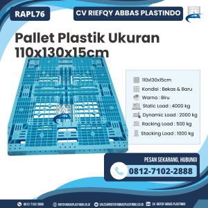Pallet Plastik Bekas/Baru Ukuran 110x130x15 cm - RAPL76