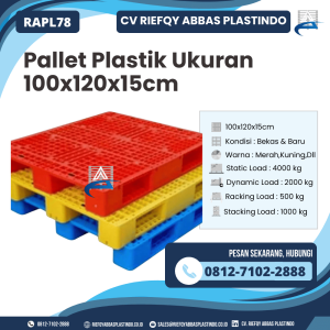 Pallet Plastik Bekas/Baru Ukuran 100x120x15 cm - RAPL78