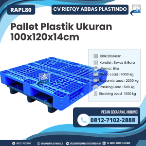 Pallet Plastik Bekas/Baru Ukuran 100x120x14 cm - RAPL80