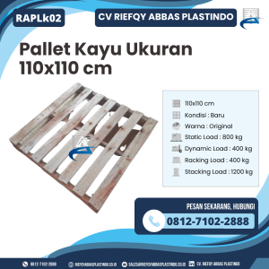 Pallet Kayu Bekas/Baru Ukuran 110x110 cm - RAPLK02