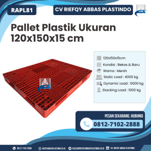 Pallet Plastik Bekas/Baru Ukuran 120x150x15 cm - RAPL81
